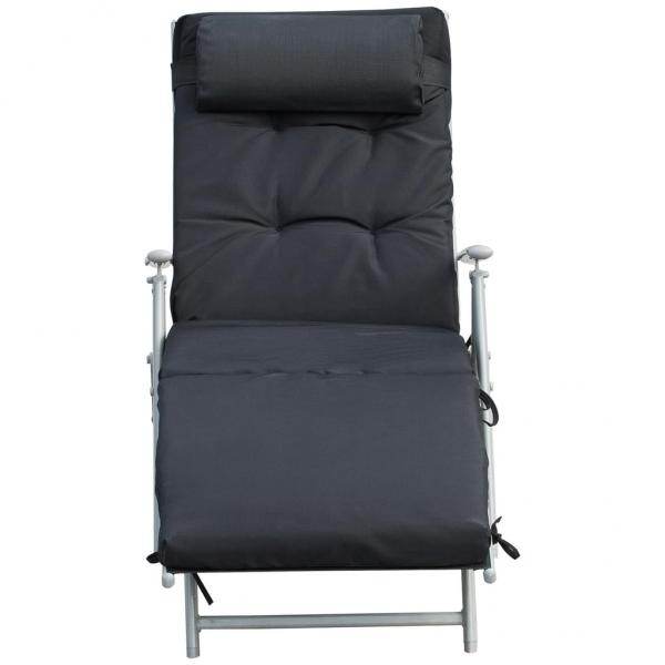 Sonnenliege Strandliege Gartenliege 7-stufig Verstellbar Klappbar Metall Schwarz - Palo24