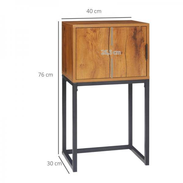 Konsolentisch im Industiriedesign, Beistelltisch, Sideboard, 1 Schrank, Braun + Schwarz - Palo24