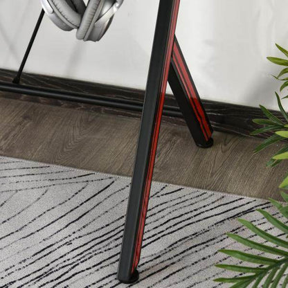 Gaming-Tisch Schreibtisch Computertisch mit Kopfhörerhaken Stahl + MDF Schwarz - Palo24