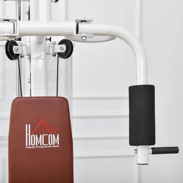 Gym Kraftstation Fitnessstation Multigym Fitnessgerät inkl. Gewichten Metall PU - Palo24