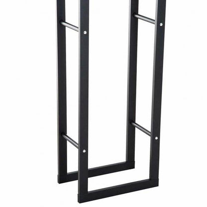 Feuerholzregal Kaminholzablage Kaminholzständer Kaminholzhalter 100kg Stahl Schwarz - Palo24