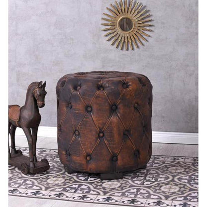 RETRO SITZWÜRFEL HOCKER CHESTERFIELD POUF VINTAGE FUSSHOCKER - Palo24