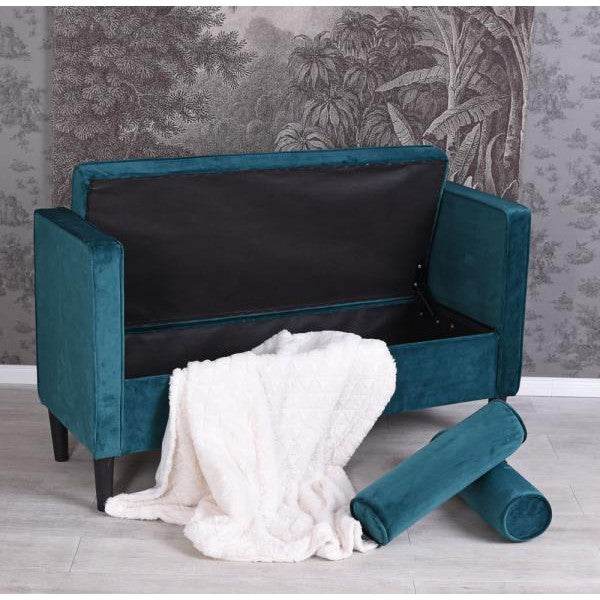 TRUHENBANK SOFABANK HOLLYWOOD SITZBANK & KISSEN SAMT PETROL - Palo24