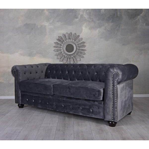 ZWEISITZER SOFA SAMT GRAU - Palo24