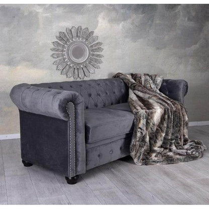 ZWEISITZER SOFA SAMT GRAU - Palo24
