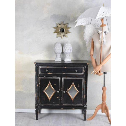 VINTAGE ANRICHTE SCHWARZ SIDEBOARD ANTIK KOMMODE KÜCHENSCHRANK - Palo24