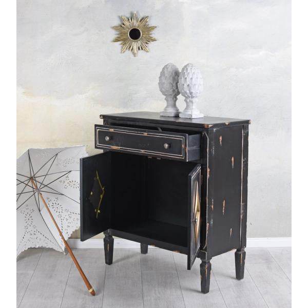 VINTAGE ANRICHTE SCHWARZ SIDEBOARD ANTIK KOMMODE KÜCHENSCHRANK - Palo24
