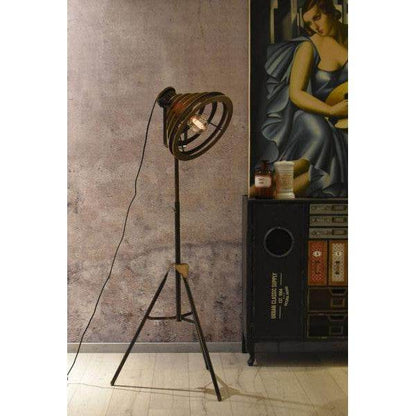 STEHLAMPE MID-CENTURY FABRIK LEUCHTE STANDLEUCHTE RETRO LAMPE METALL - Palo24