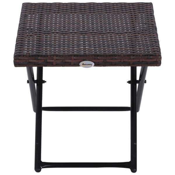 Gartentisch Beistelltisch klappbar Polyrattan + Metall Braun 40 x 40 x 40 cm - Palo24