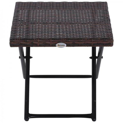 Gartentisch Beistelltisch klappbar Polyrattan + Metall Braun 40 x 40 x 40 cm - Palo24