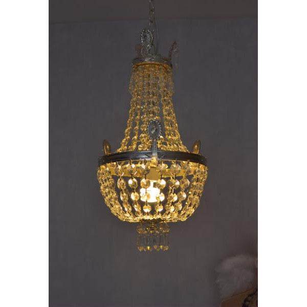 KRONLEUCHTER KORBLÜSTER BIEDERMEIER KRISTALLLEUCHTER VINTAGE - Palo24