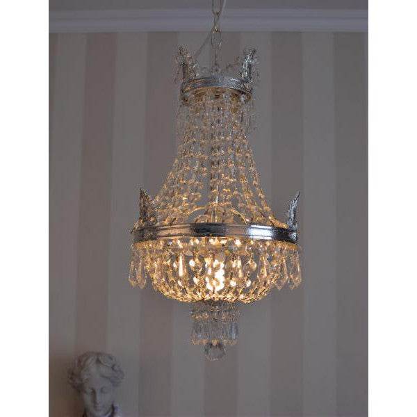 KRONLEUCHTER ANTIK LÜSTER SILBER KRISTALLLEUCHTER DECKENLÜSTER LAMPE - Palo24