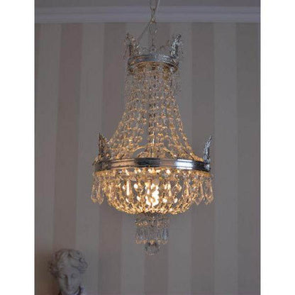 KRONLEUCHTER ANTIK LÜSTER SILBER KRISTALLLEUCHTER DECKENLÜSTER LAMPE - Palo24
