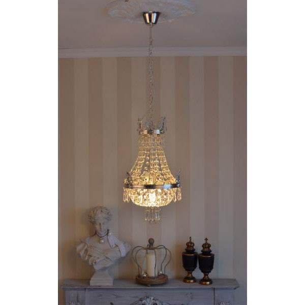 KRONLEUCHTER ANTIK LÜSTER SILBER KRISTALLLEUCHTER DECKENLÜSTER LAMPE - Palo24