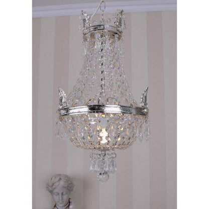 KRONLEUCHTER ANTIK LÜSTER SILBER KRISTALLLEUCHTER DECKENLÜSTER LAMPE - Palo24