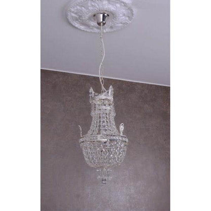 VINTAGE KORBLÜSTER DECKENLAMPE KRONLEUCHTER KRISTALL LÜSTER SHABBY - Palo24