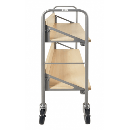 Archivwagen in Birkeoptik mit 2 schrägen Böden 50kg Tragkraft - Palo24