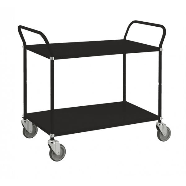 Tischwagen Farbiger Wagen Etagenwagen 2 Böden Schwarz - Palo24