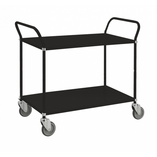 Tischwagen Farbiger Wagen Etagenwagen 2 Böden Schwarz - Palo24