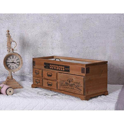HOLZKASTEN VINTAGE NÄHKASTEN NÄHBOX SCHAUKASTEN VITRINENKASTEN - Palo24