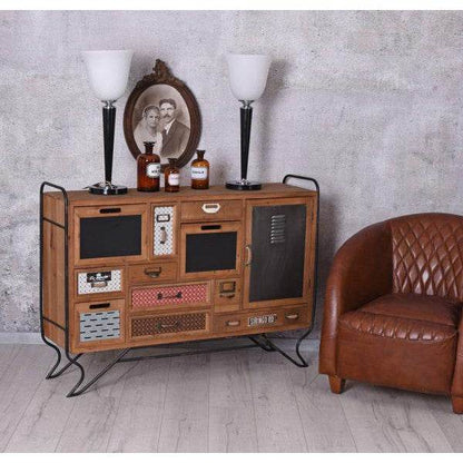 LOFT ANRICHTE VINTAGE SIDEBOARD SCHUBLADENSCHRANK METALL HOLZKOMMODE - Palo24