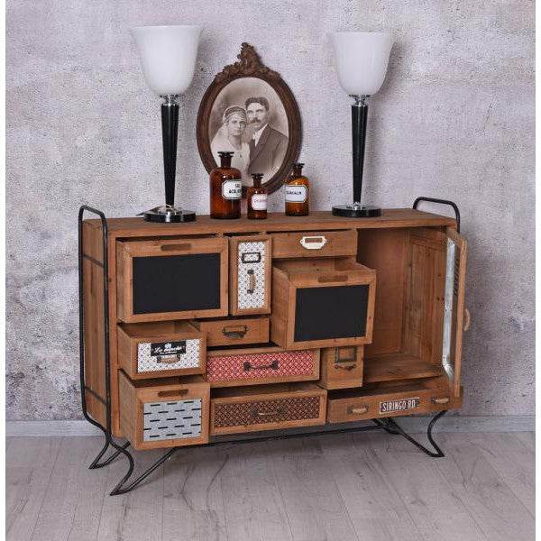 LOFT ANRICHTE VINTAGE SIDEBOARD SCHUBLADENSCHRANK METALL HOLZKOMMODE - Palo24