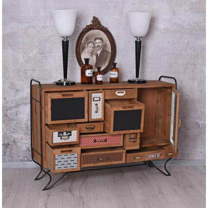 LOFT ANRICHTE VINTAGE SIDEBOARD SCHUBLADENSCHRANK METALL HOLZKOMMODE - Palo24