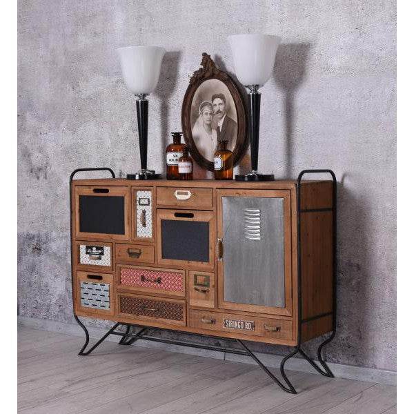 LOFT ANRICHTE VINTAGE SIDEBOARD SCHUBLADENSCHRANK METALL HOLZKOMMODE - Palo24