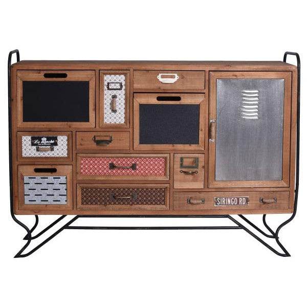 LOFT ANRICHTE VINTAGE SIDEBOARD SCHUBLADENSCHRANK METALL HOLZKOMMODE - Palo24