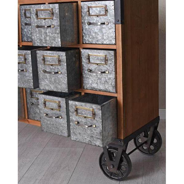 ANRICHTE AUF RÄDERN APOTHEKERSCHRANK LOWBOARD BARSCHRANK - Palo24