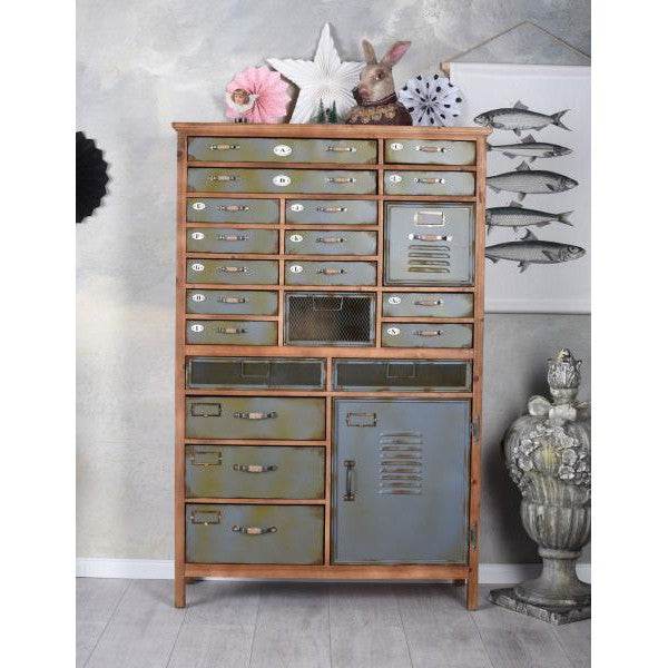 APOTHEKERSCHRANK LOFT APOTHEKERKOMMODE METALLSCHRANK RETRO KOMMODE - Palo24