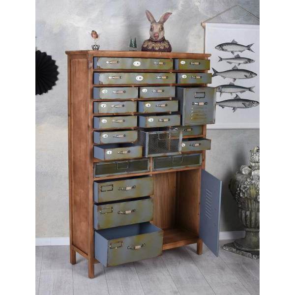 APOTHEKERSCHRANK LOFT APOTHEKERKOMMODE METALLSCHRANK RETRO KOMMODE - Palo24