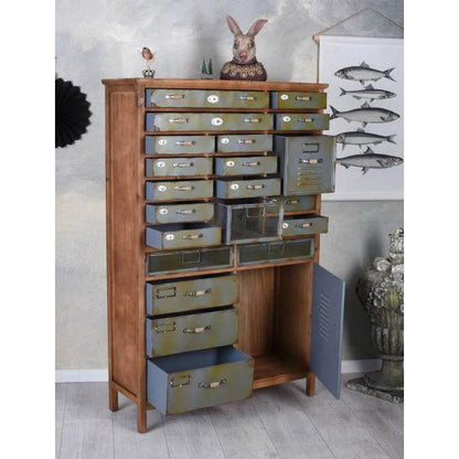 APOTHEKERSCHRANK LOFT APOTHEKERKOMMODE METALLSCHRANK RETRO KOMMODE - Palo24