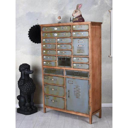 APOTHEKERSCHRANK LOFT APOTHEKERKOMMODE METALLSCHRANK RETRO KOMMODE - Palo24