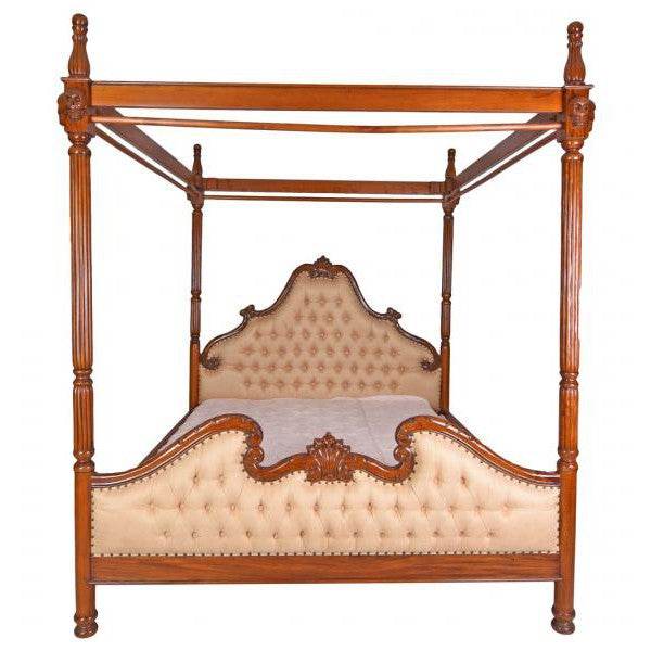 Canopy Himmelbett Mahagoni Schädel 4 Pfosten 180x200cm - Palo24