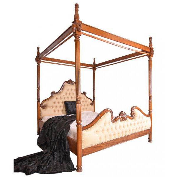 Canopy Himmelbett Mahagoni Schädel 4 Pfosten 180x200cm - Palo24