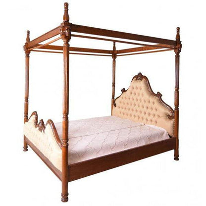 Canopy Himmelbett Mahagoni Schädel 4 Pfosten 180x200cm - Palo24