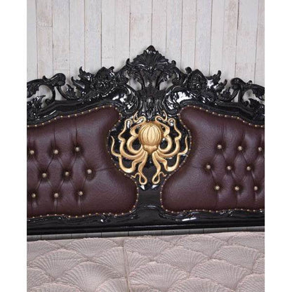 Steampunk Mahagoni Krake Massivholz Himmelbett 180x200cm - Palo24