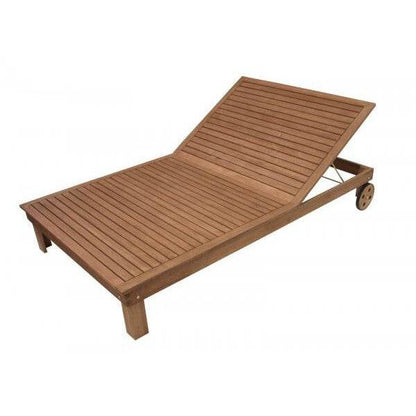 Doppelliege Rollenliege RIO, Eukalyptus geölt, mit Auflage cremefarben Beige - Palo24