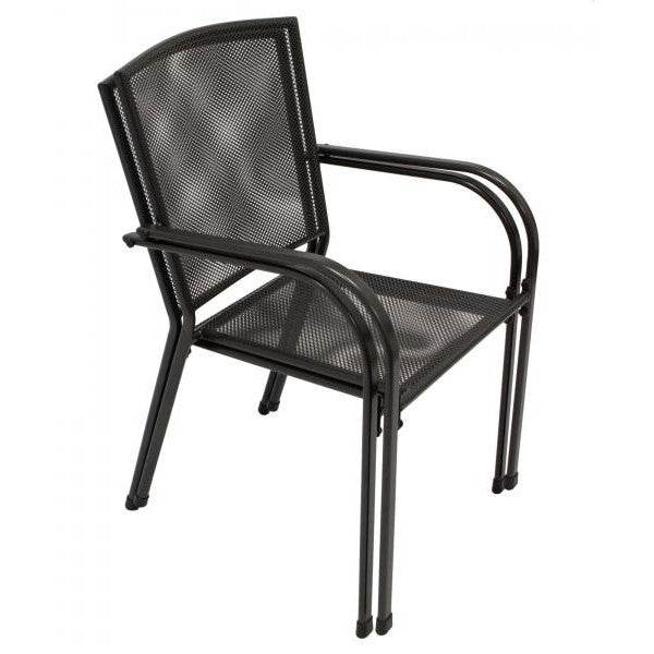 Garnitur Sitzgruppe CLASSIC 7-teilig, Streckmetall anthrazit (Tisch 90x150cm) - Palo24
