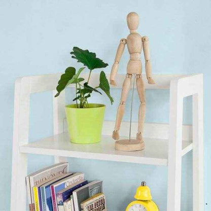 Leiterregal Weiss | Bücherregal Breit 44cm | Standregal Holz