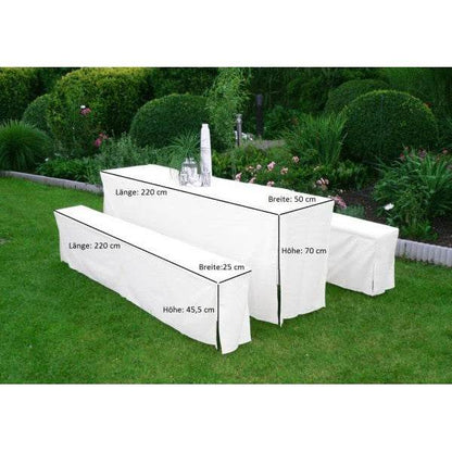 Hussen-Set für Festzeltgarnitur mit 50cm-Tisch, weiss - Palo24