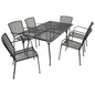 Garnitur Sitzgruppe CLASSIC 7-teilig, Streckmetall anthrazit (Tisch 90x150cm) - Palo24