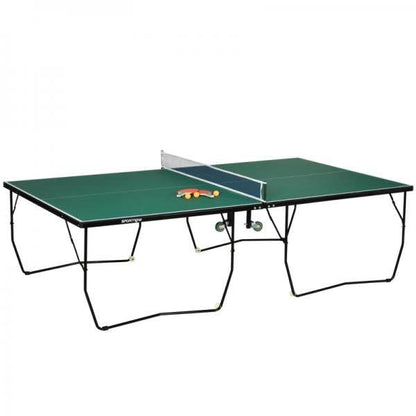 Tischtennistisch, in Originalgröße, klappbar, 8 Räder, inkl. Schläger und Bälle, grün, 2,74 x 1,52 x 0,76 m - Palo24