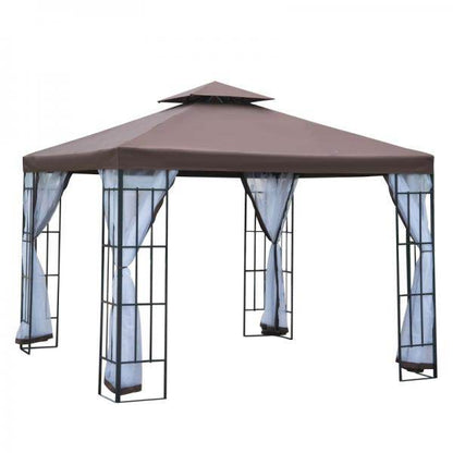 Pavillon Gartenpavillon Partyzelt Gartenzelt Festzelt Doppeldach 3x3m - Palo24