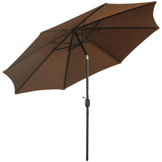Sonnenschirm Knickschirm Gartenschirm mit Handkurbel Stahl 180/? Polyester Braun Ø3 x 2,45 m - Palo24