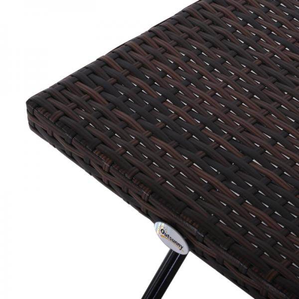 Gartentisch Beistelltisch klappbar Polyrattan + Metall Braun 40 x 40 x 40 cm - Palo24