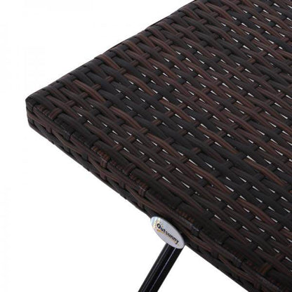 Gartentisch Beistelltisch klappbar Polyrattan + Metall Braun 40 x 40 x 40 cm - Palo24