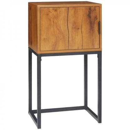 Konsolentisch im Industiriedesign, Beistelltisch, Sideboard, 1 Schrank, Braun + Schwarz - Palo24