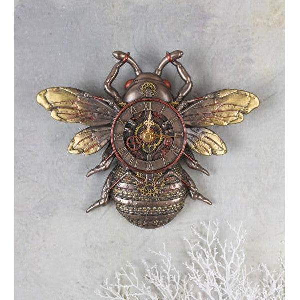 STEAMPUNK WANDUHR BIENE RETRO FUTURISMUS WANDFIGUR BIENENKÖNIGIN - Palo24